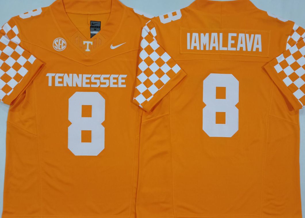 Men Tennessee Volunteers #8 Iamaleava Yellow Nike 2025 NCAA Jersey style 1->ncaa teams->NCAA Jersey